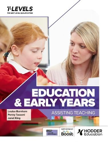 Textbook cover: teacher with young student, “Education & Early Years.”
