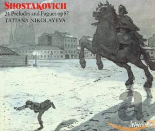 CD cover: equestrian statue, snowy cityscape, text “Shostakovich” and “Tatiana Nikolayeva”.