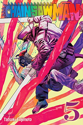 “Chainsaw Man, Vol. 5” cover: a man with a chainsaw lunges forward in action.