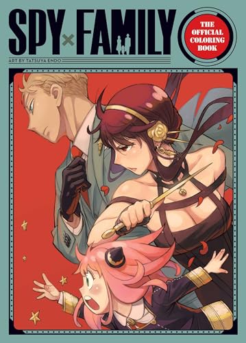 Spy x Family coloring book cover featuring Loid, Yor, and Anya Forger.