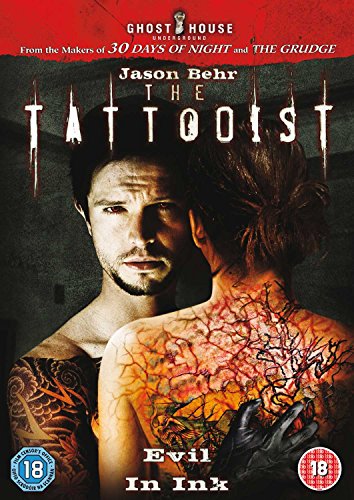 DVD cover for horror film "The Tattooist" featuring a man and tattooed woman.