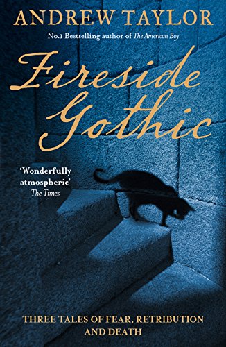 Book cover: “Fireside Gothic” with a black cat on stone steps.