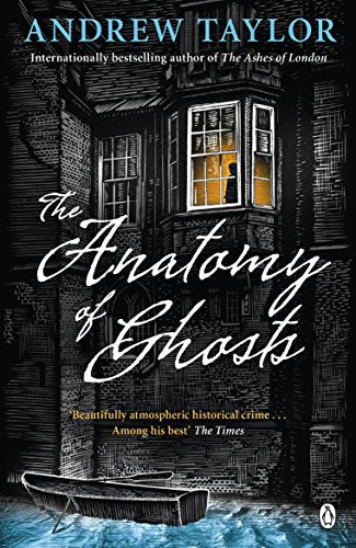 Book cover: dark Victorian building, glowing window, and a small boat.