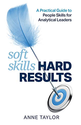 Book cover with a feather quill, target, and text: "Soft Skills Hard Results".