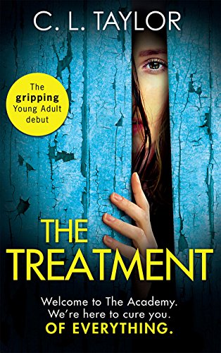 Book cover: woman’s face partially obscured by blue, cracked bars.