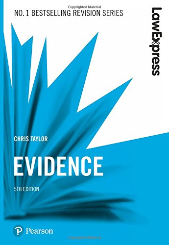 Book cover for Law Express: Evidence, 5th edition by Chris Taylor, featuring blue shards.