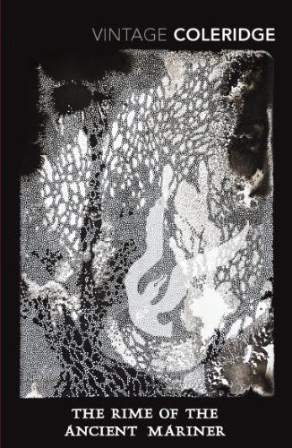 Book cover for "The Rime of the Ancient Mariner" with abstract silver design.