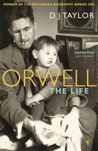 Book cover: black and white photo of Orwell with a young child.