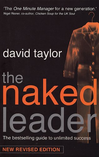 Book cover: "The Naked Leader" by David Taylor, with suit on hanger.