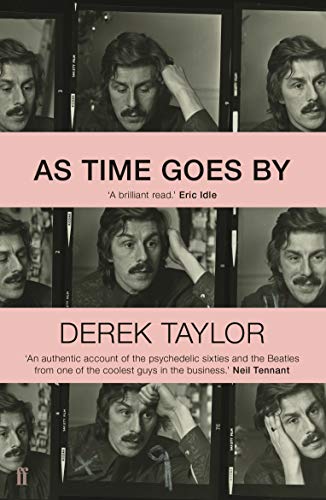 Book cover featuring repeated black and white portraits of Derek Taylor.