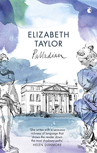 Book cover featuring a classical mansion sketch framed by two statues with watercolor washes.
