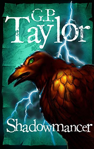 Book cover featuring a dark bird with glowing green eyes against a stormy background.