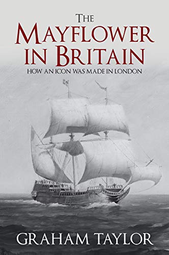 Book cover depicting a historic sailing ship, the Mayflower, at sea.
