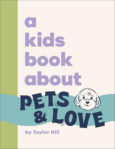 Book cover with purple text, a dog illustration, and green accents.