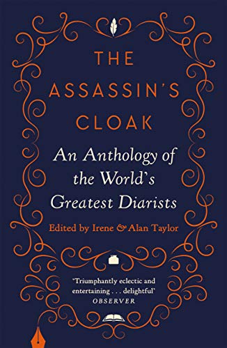 Dark blue book cover with ornate gold-orange lettering: "The Assassin's Cloak.