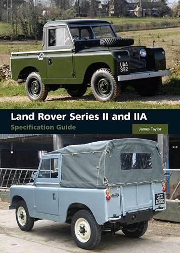 Book cover featuring two classic Land Rover Series II and IIA vehicles.
