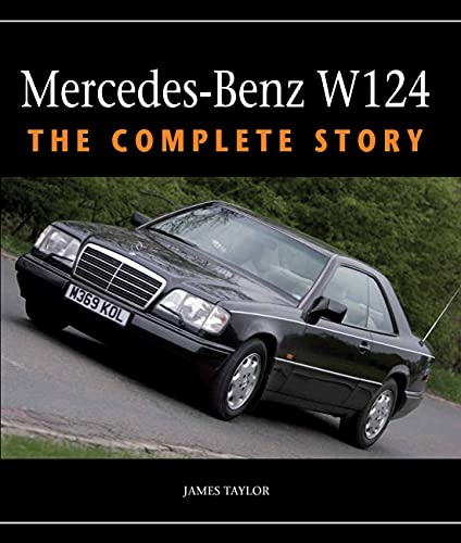 Book cover featuring a black Mercedes-Benz W124 car on a road.
