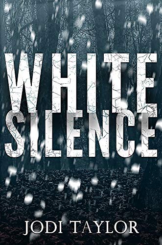 Book cover for "White Silence" with snowy forest and cracked title.