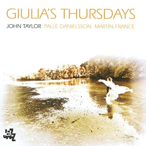 CD cover for “Giulia’s Thursdays” featuring a blurred figure dancing by water.