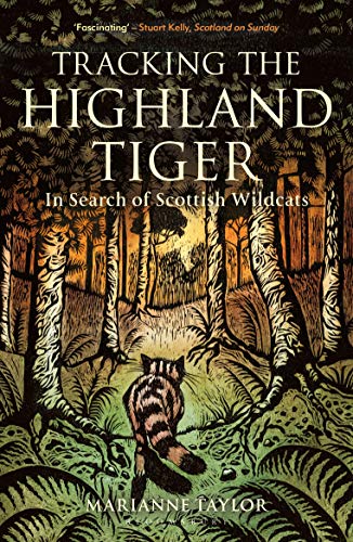 Book cover with illustrated forest scene and a wildcat in foreground.