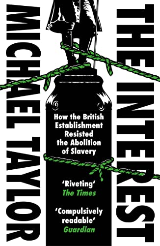 Book cover: black and white illustration with rope, title “The Interest.”