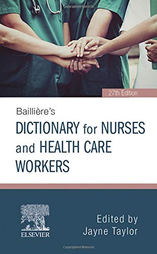 Cover of "Bailliere's Nurses' Dictionary," 27th edition, with healthcare workers.
