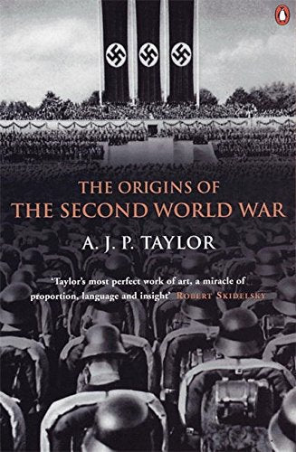 Book cover: “The Origins of the Second World War” with Nazi flags.