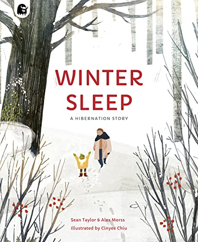 Book cover: snowy woods with two figures walking a path.