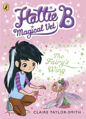 Book cover: girl with fairy, pink sparkles, and purple title text.