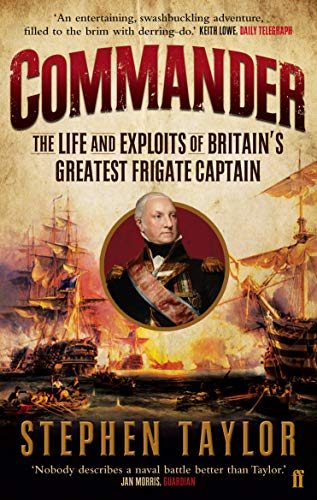 Book cover: "Commander" featuring a portrait of a naval officer.