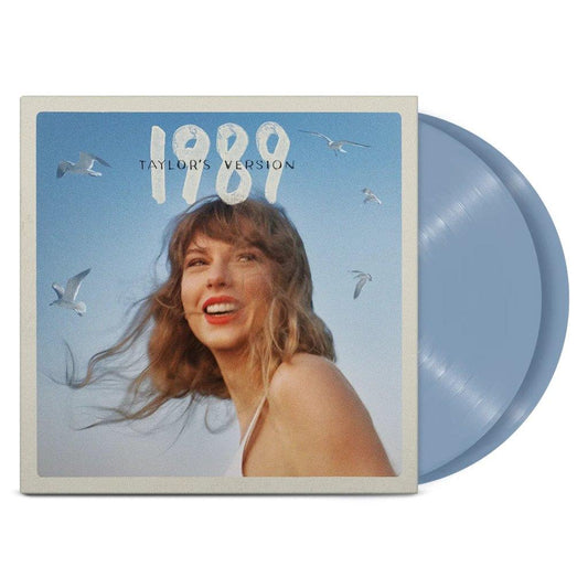 Taylor Swift’s “1989 (Taylor’s Version)” vinyl record with blue cover and discs.