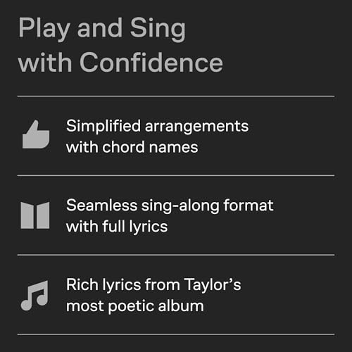 Taylor Swift “Folklore” songbook cover with text and musical icons.