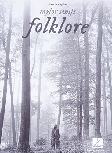 “Folklore” sheet music cover with a misty forest and a lone figure.