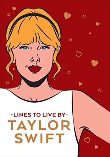 Pop art portrait of Taylor Swift with red hearts and title text.