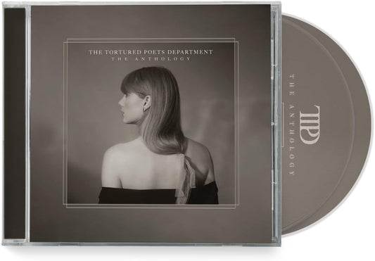 Taylor Swift's "Tortured Poets Department: Anthology" CD in a clear case.