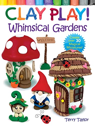 Book cover with clay garden miniatures, a gnome, and a fairy.