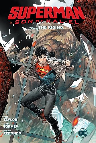 Comic book cover featuring Jonathan Kent, the son of Superman, ripping open his shirt.