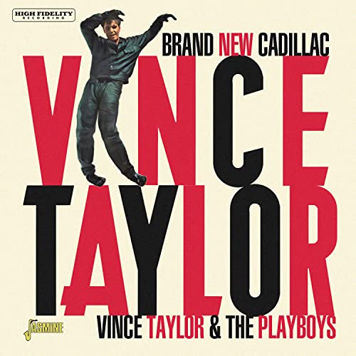 CD cover for Taylor Vince & The Playboys’ “Brand New Cadillac,” featuring a man in suit.
