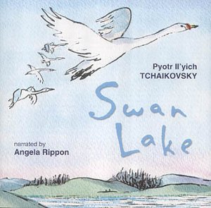 CD cover for Tchaikovsky’s Swan Lake, featuring a white swan illustration.