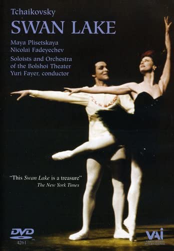 Swan Lake DVD cover featuring two ballet dancers in performance.