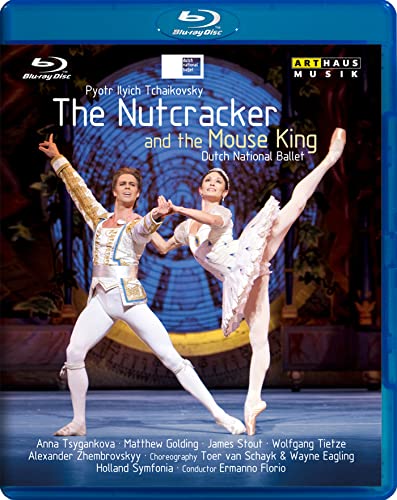 Blu-ray cover for Tchaikovsky’s "The Nutcracker" ballet, featuring dancers.