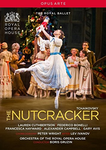 DVD cover for Tchaikovsky’s “The Nutcracker” featuring a ballet dancer.