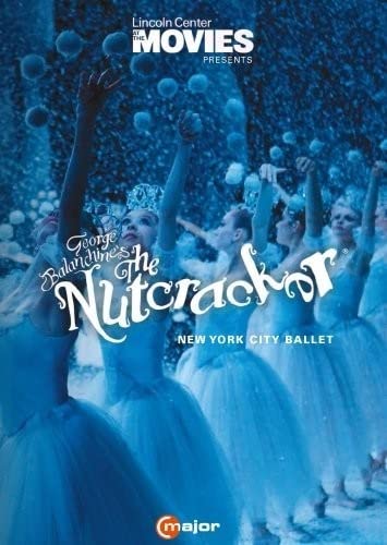 DVD cover for “The Nutcracker” ballet, featuring dancers in blue.