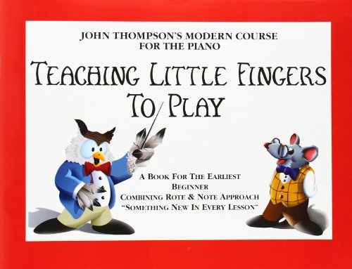 Music book cover titled Teaching Little Fingers to Play with an owl and mouse.