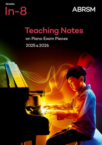 Book cover for ABRSM piano exam teaching notes featuring a child playing the piano.