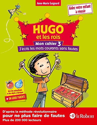 Children's workbook cover with boy, treasure chest, and colorful star border.