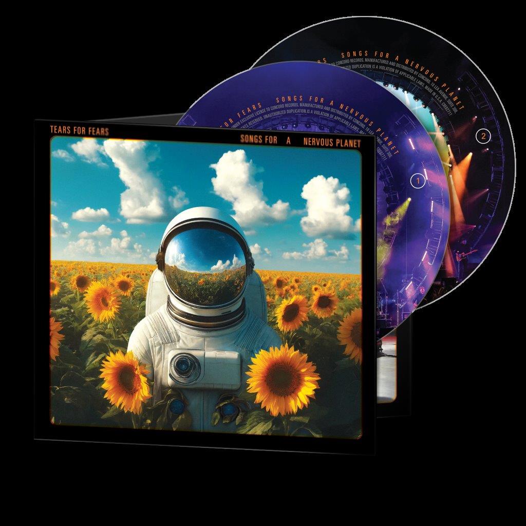 Tears For Fears album cover: astronaut in a sunflower field.