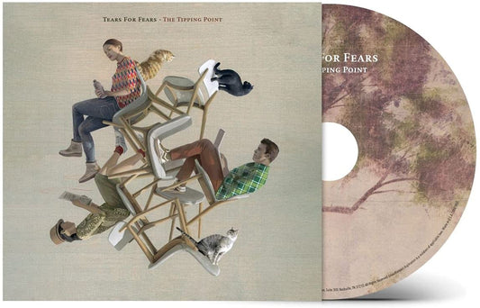 Album cover for Tears For Fears’ “The Tipping Point” with people and cats on chairs.