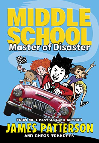 Book cover showing four cartoon characters riding in a red sports car.