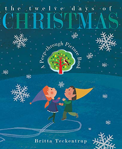 “The Twelve Days of Christmas” book cover with children and snowflakes.